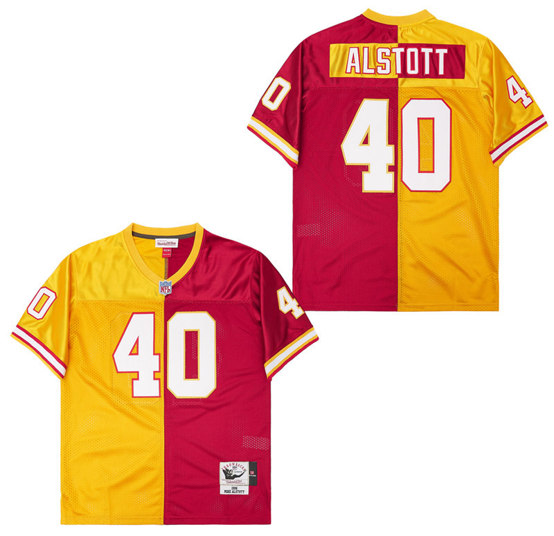 Mike Alstott 40 Tampa Bay Buccaneers Two-toned Throwback Men Jersey - Yellow/red Js6917