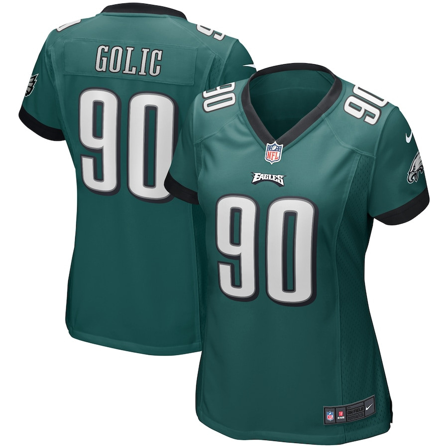 Mike Golic 90 Philadelphia Eagles Women Game Retired Jersey - Midnight Green Js8562