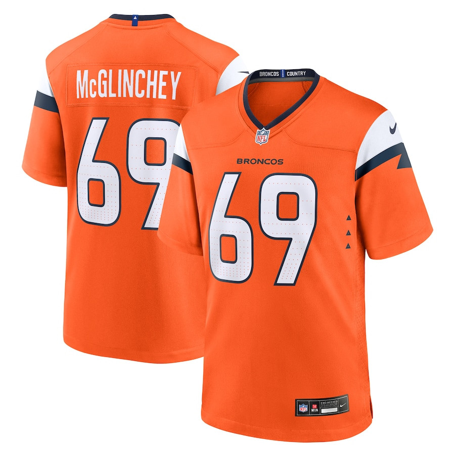 Mike Mcglinchey 69 Denver Broncos Team Game Men Jersey - Orange Js3078