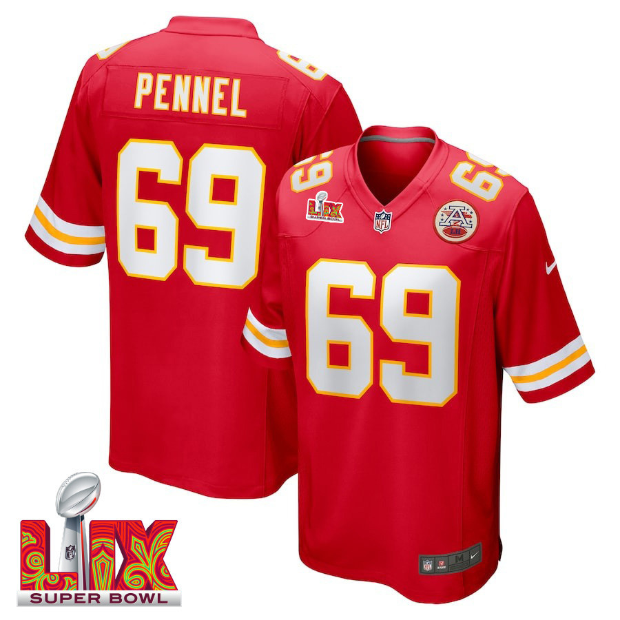 Mike Pennel #69 Kansas City Chiefs Super Bowl Lix Jersey - Men's - Red Js2644