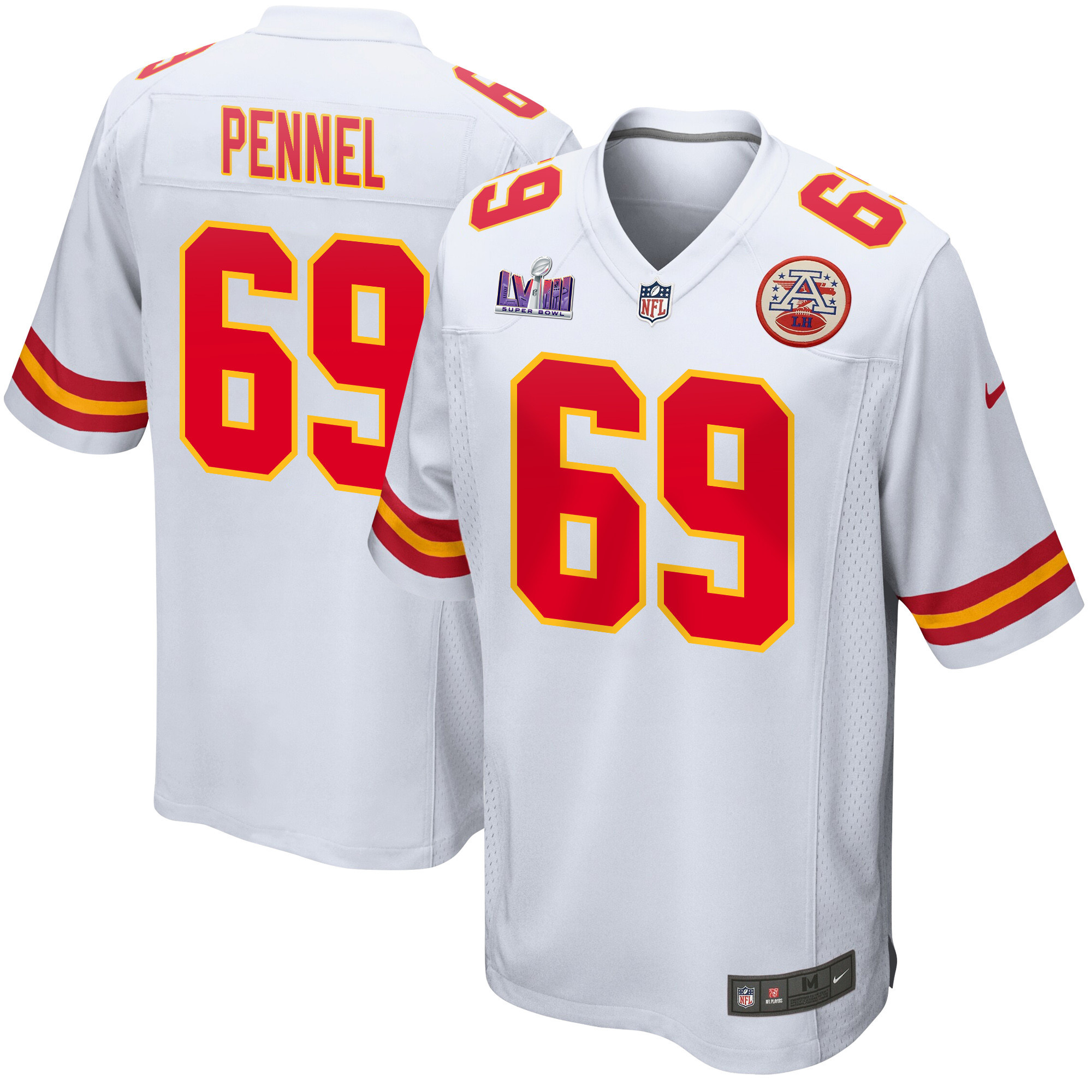 Mike Pennel 69 Kansas City Chiefs Super Bowl Lviii Patch Game Men Jersey - White Js3179