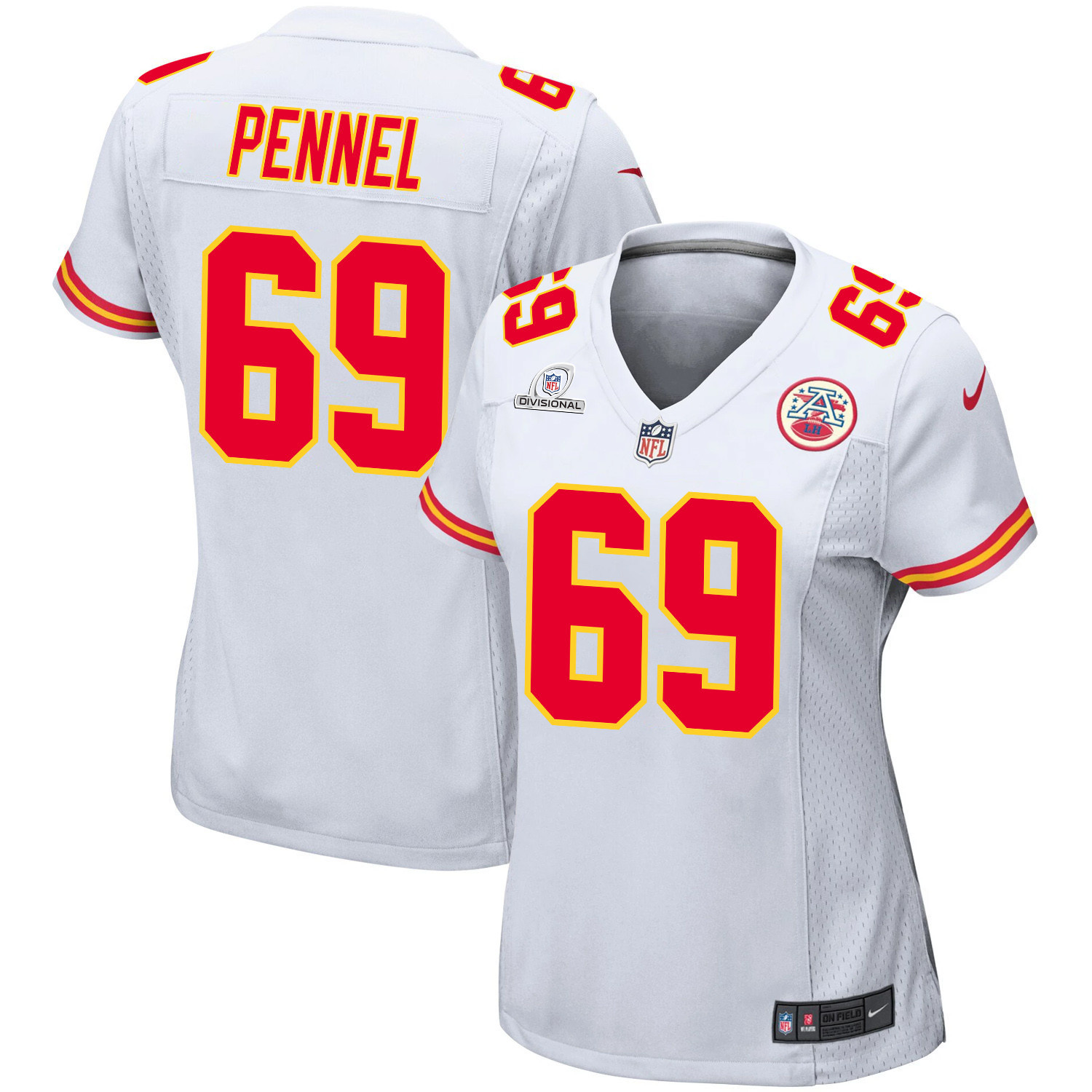 Mike Pennel 69 Kansas City Chiefs Super Bowl Lviii Patch Game Women Jersey - White Js2278