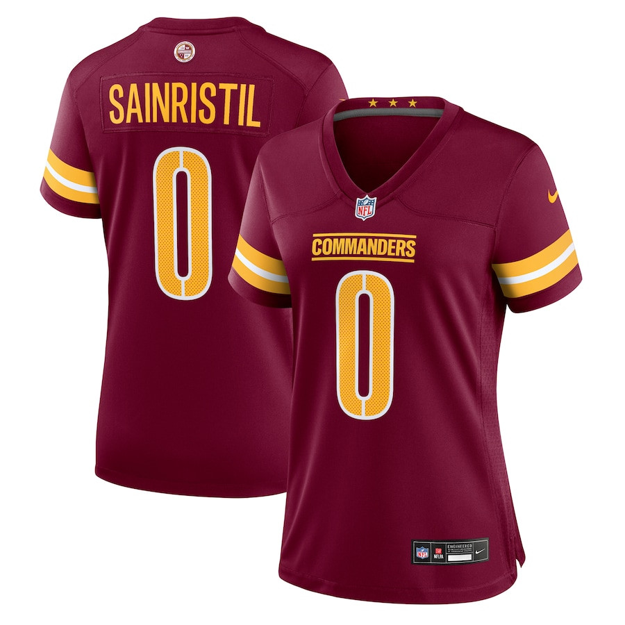 Mike Sainristil 0 Washington Commanders Women's Game Jersey - Burgundy Js5176