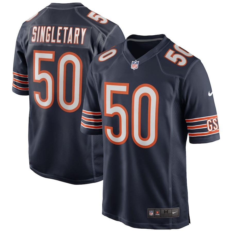 Mike Singletary 50 Chicago Bears Men Game Retired Jersey - Navy Js2599