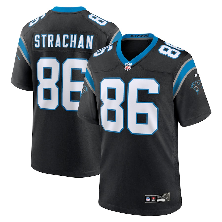 Mike Strachan 86 Carolina Panthers Game Men Jersey - Black Js4895