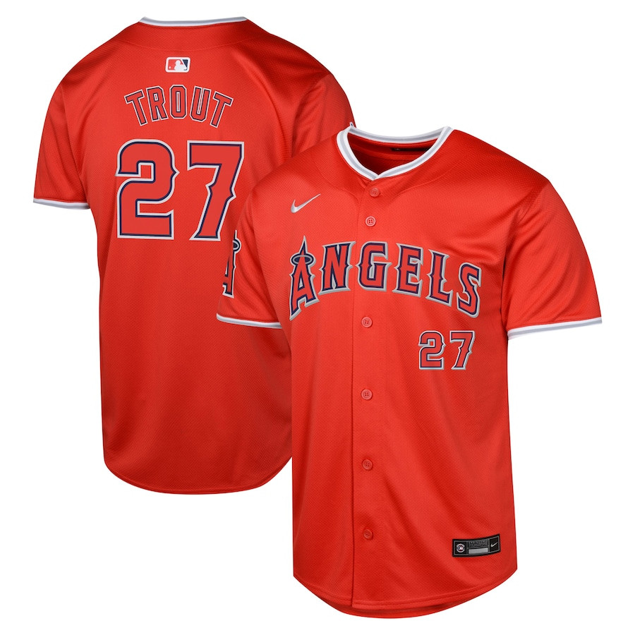 Mike Trout 27 Los Angeles Angels Alternate Limited Youth Jersey - Red