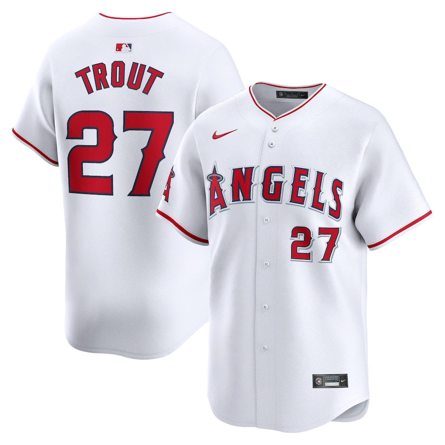 Mike Trout 27 Los Angeles Angels Home Limited Player Men Jersey - White