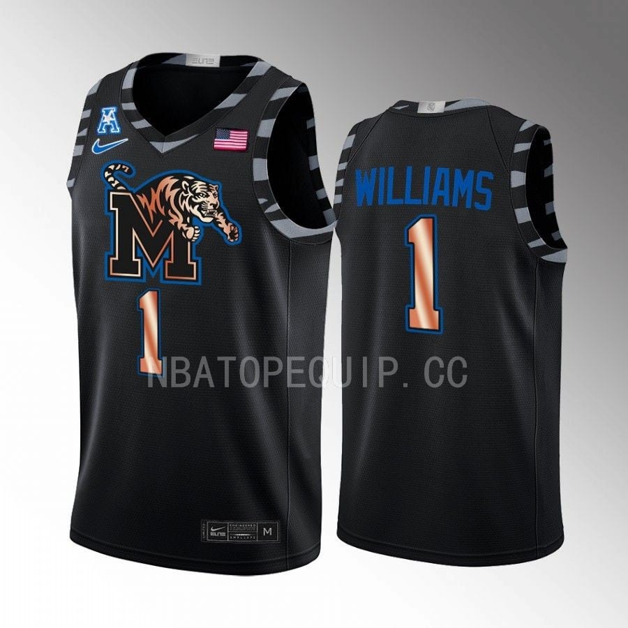 Mikey Williams 1 Memphis Tigers Black Jersey Copper College Basketball