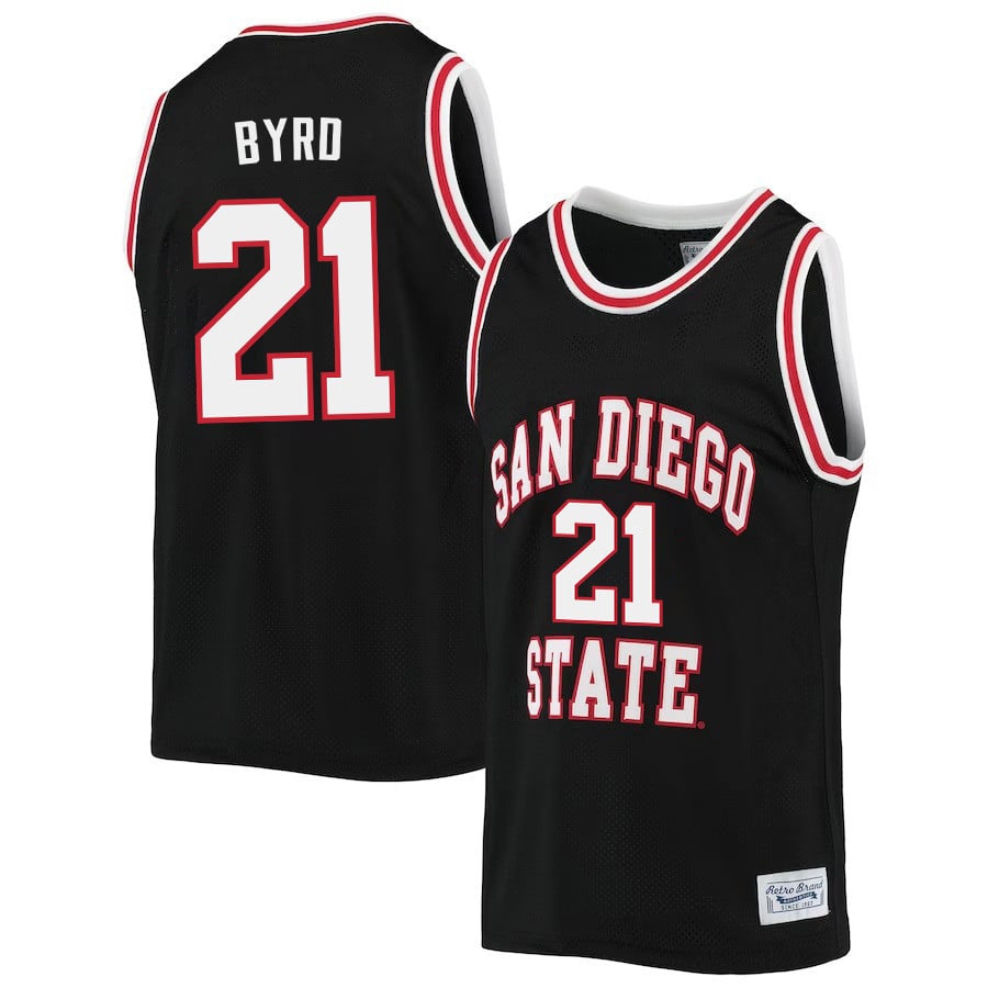 Miles Byrd 21 San Diego State Aztecs 2023 Basketball Jersey- Men Black