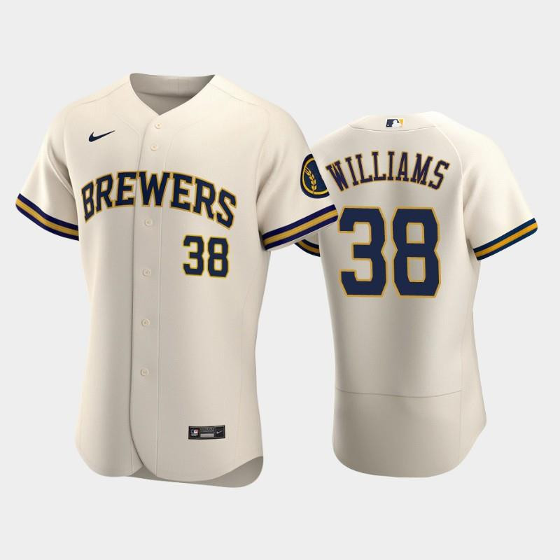 Milwaukee Brewers 38 Devin Williams Home Team Cream Jersey