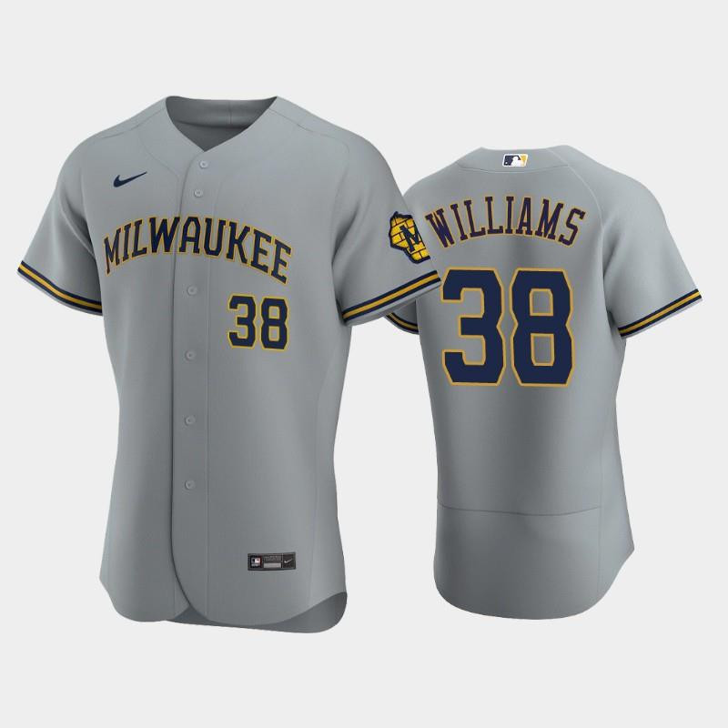 Milwaukee Brewers 38 Devin Williams Road Team Gray Jersey