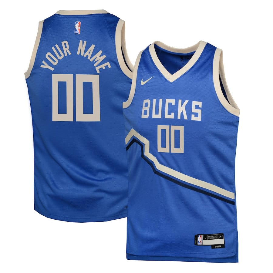 Milwaukee Bucks 2024/25 Swingman Custom Youth Jersey - City Edition - Royal
