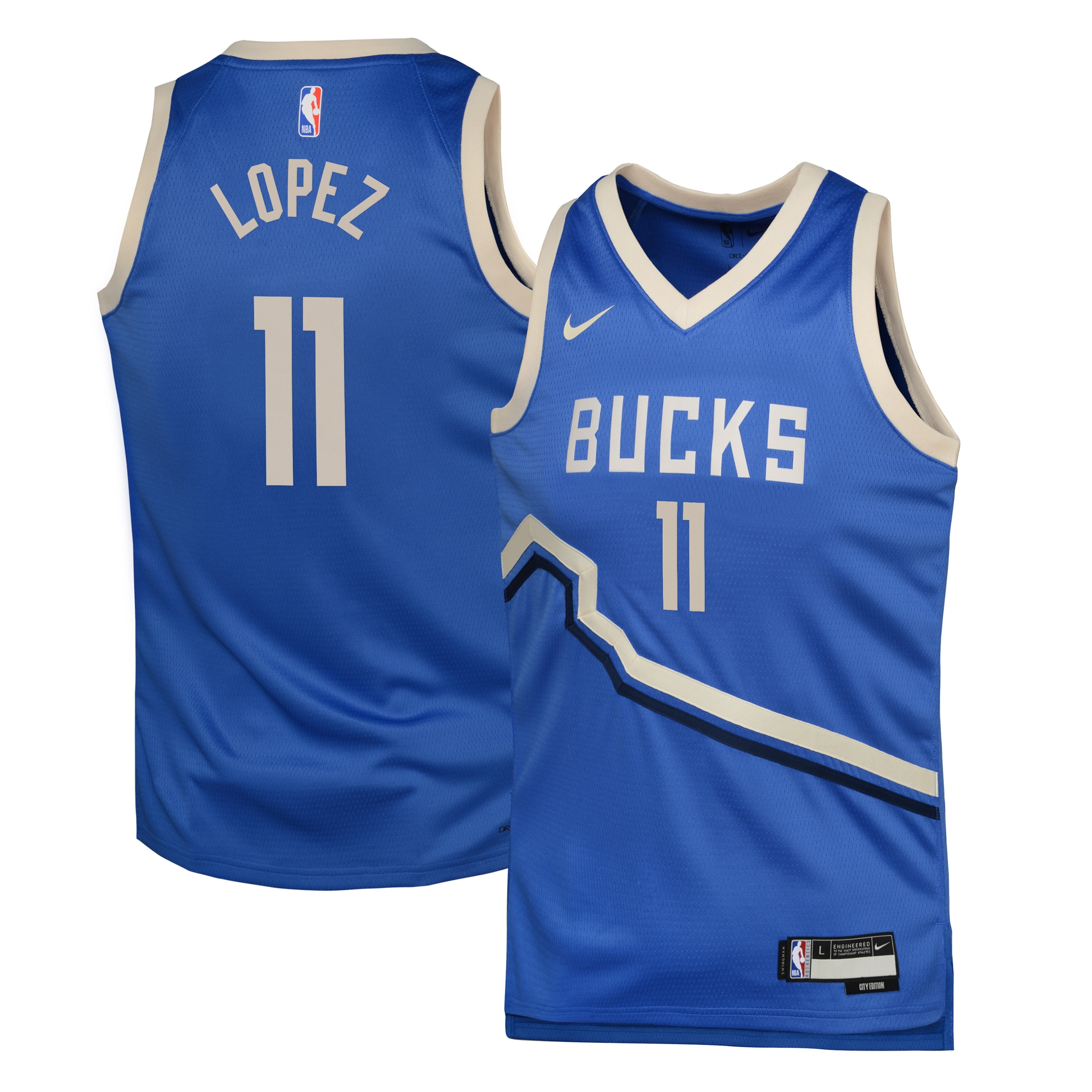 Milwaukee Bucks City Edition Swingman Jersey 2024 - Royal - Brook Lopez - Youth
