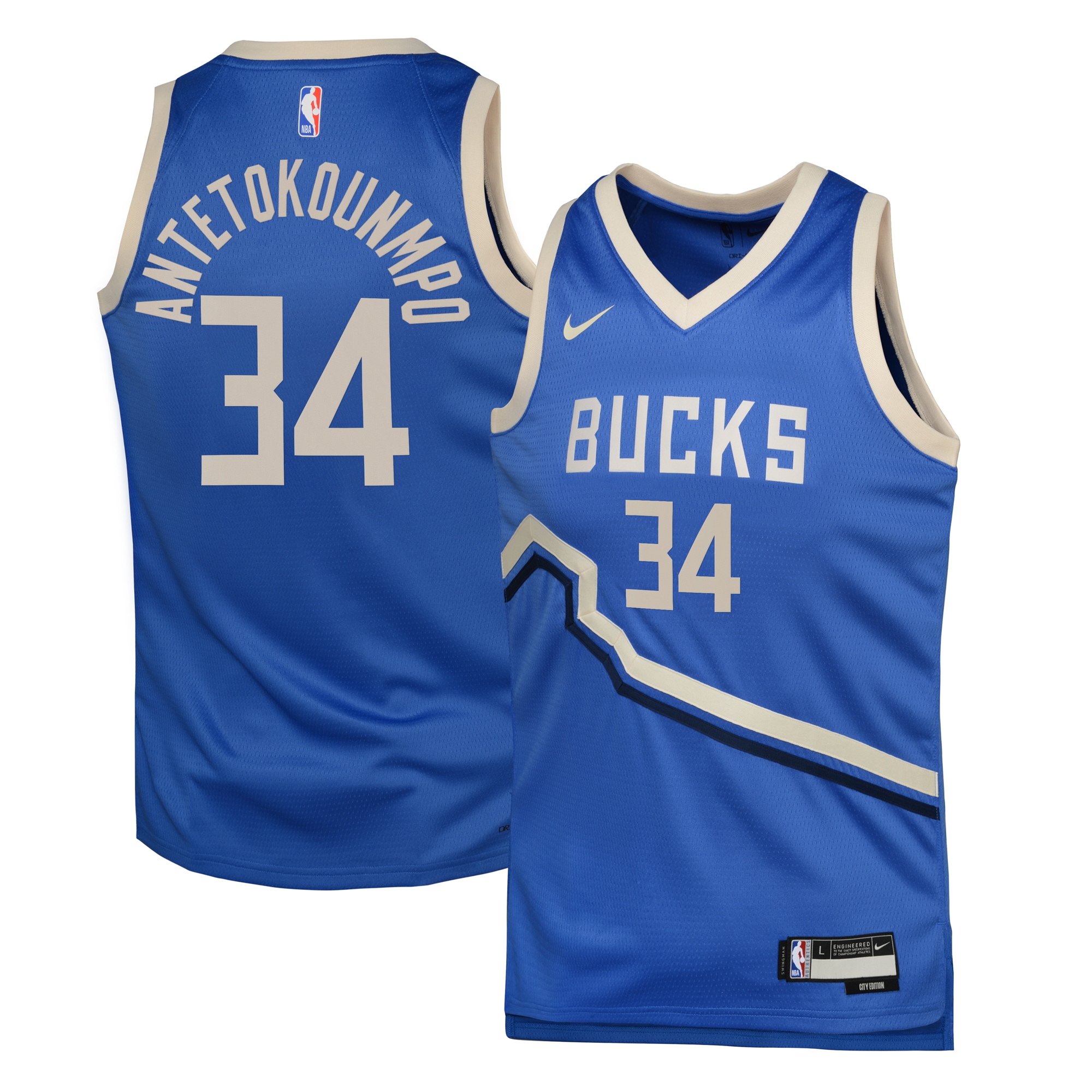 Milwaukee Bucks City Edition Swingman Jersey 2024 - Royal - Giannis Antetokounmpo - Youth