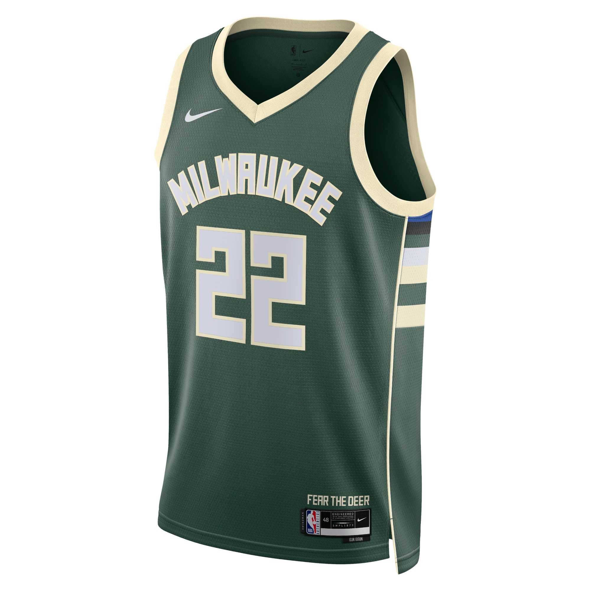 Milwaukee Bucks Icon Edition Swingman Jersey - Hunter Green - Khris Middleton - Unisex