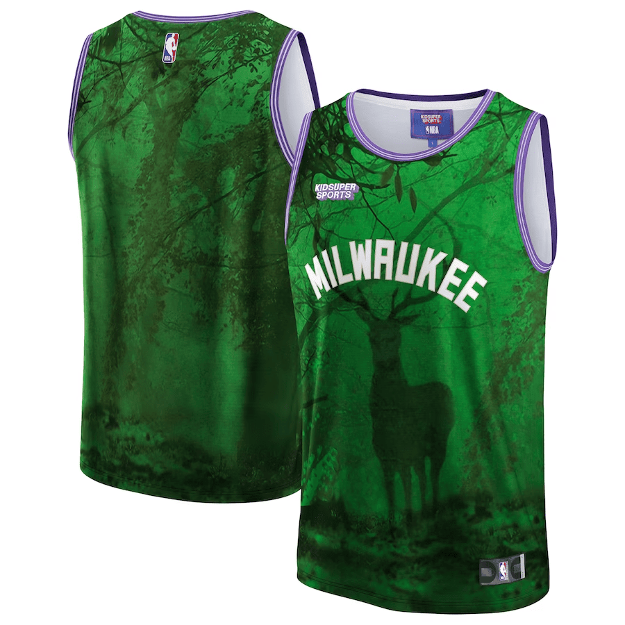 Milwaukee Bucks Nba & Kidsuper Studios Unisex Hometown Jersey - Green