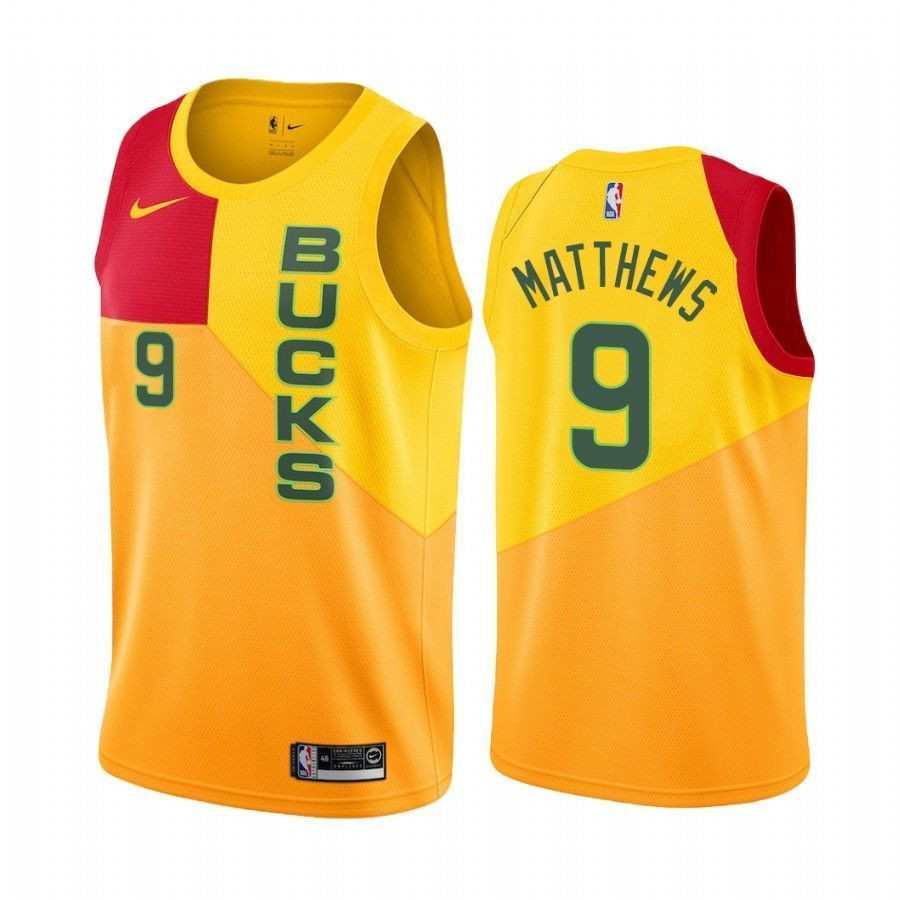 Milwaukee Bucks Wesley Matthews 9 City Men's Jersey