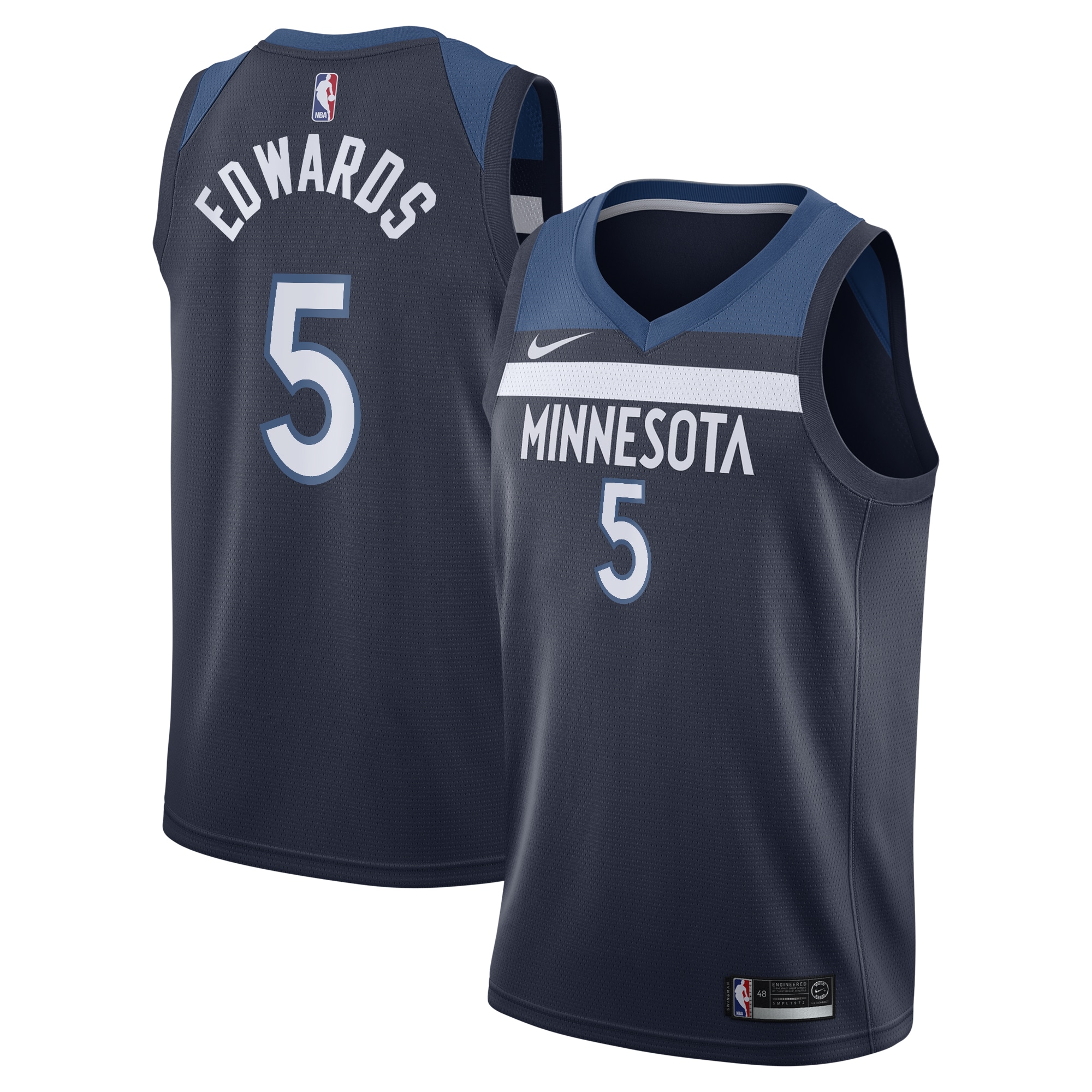 Minnesota Timberwolves Icon Edition Swingman Jersey - Navy - Anthony Edwards - Youth