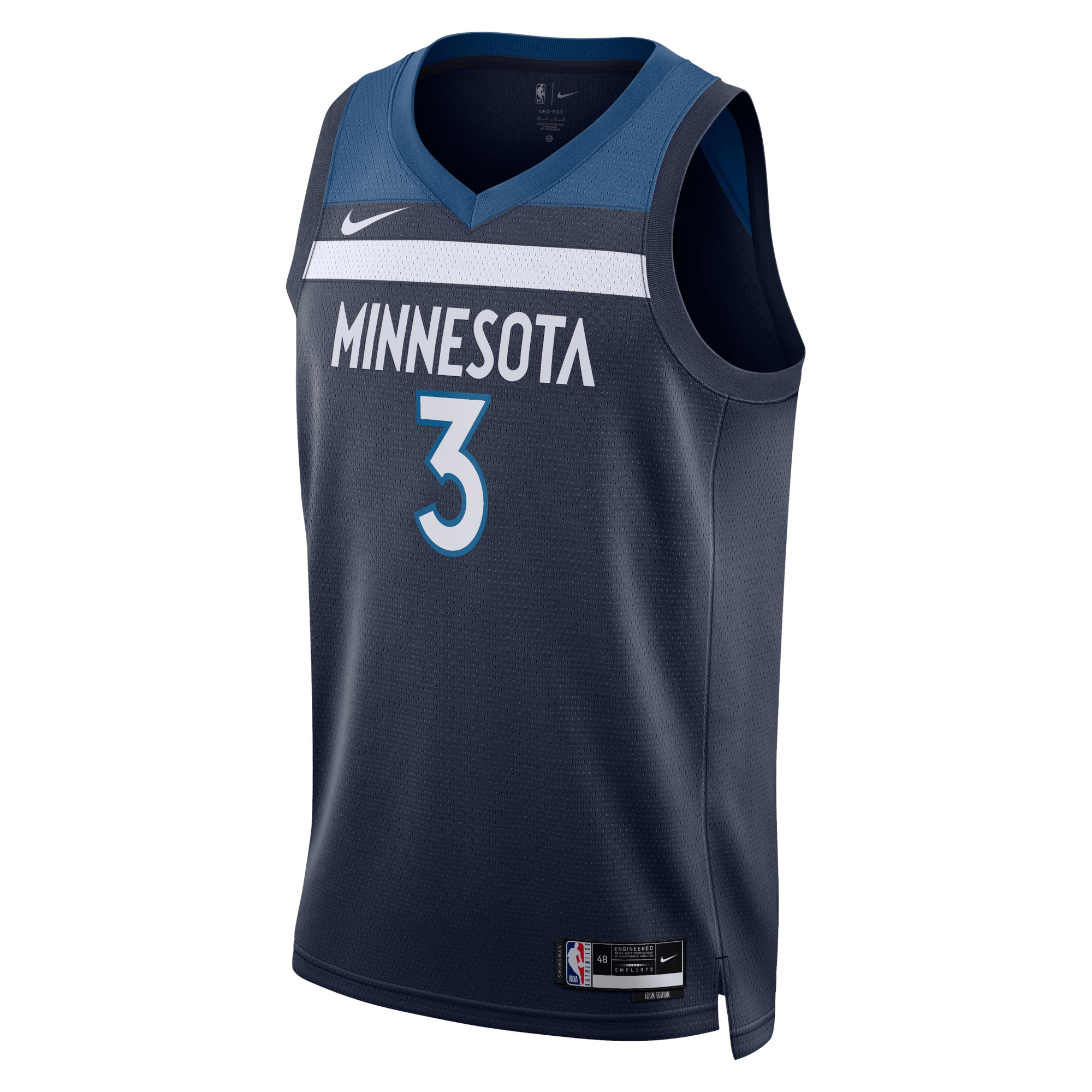 Minnesota Timberwolves Icon Edition Swingman Jersey - Navy - Jaden Mcdaniels - Unisex