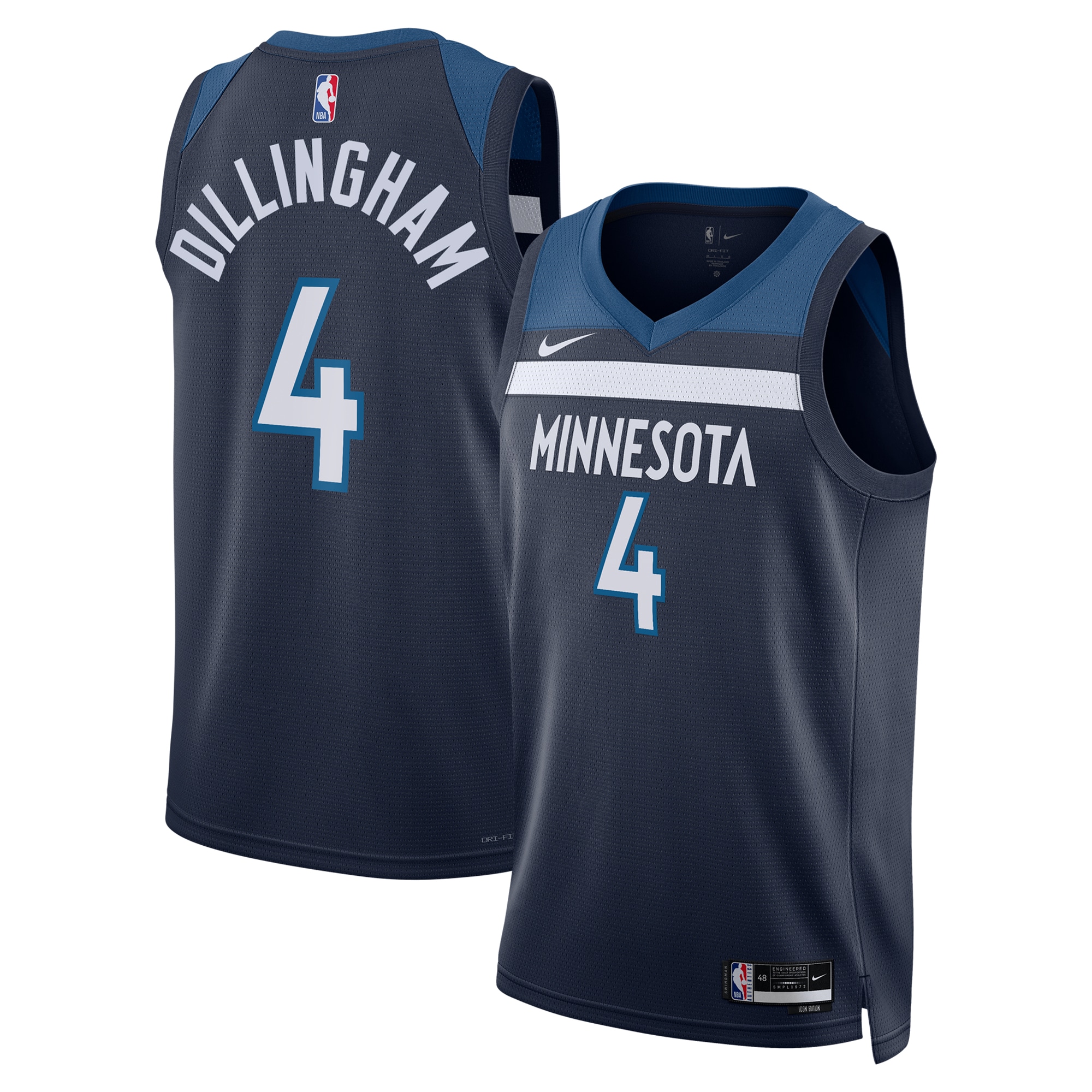 Minnesota Timberwolves Icon Swingman Jersey - Navy - Rob Dillingham - Unisex