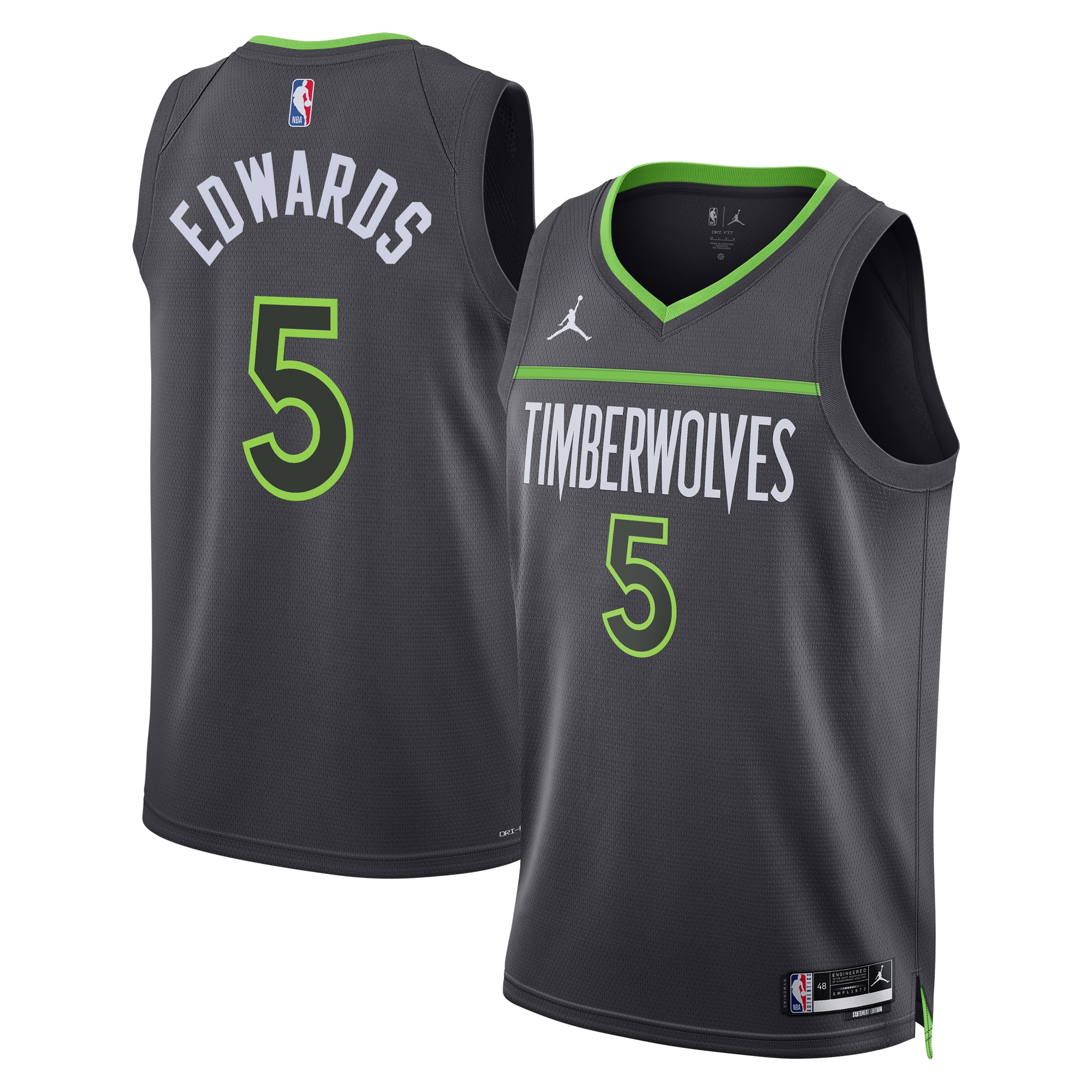 Minnesota Timberwolves Jordan Statement Edition Swingman Jersey - Gray - Anthony Edwards - Unisex