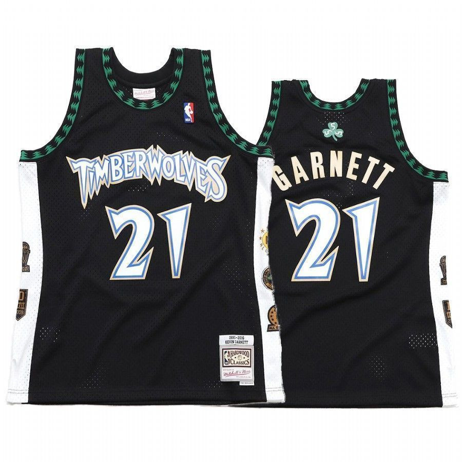 Minnesota Timberwolves Kevin Garnett 21 Black Hall Of Fame Jersey