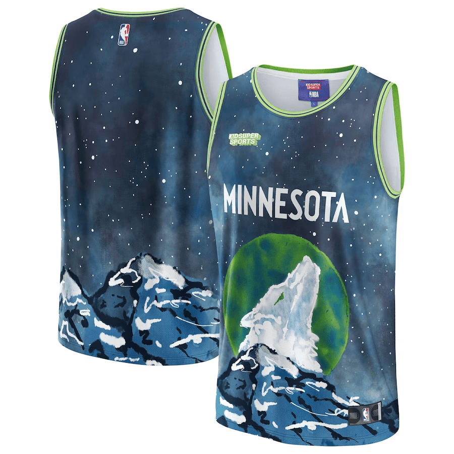 Minnesota Timberwolves Nba & Kidsuper Studios Unisex Hometown Jersey - Blue