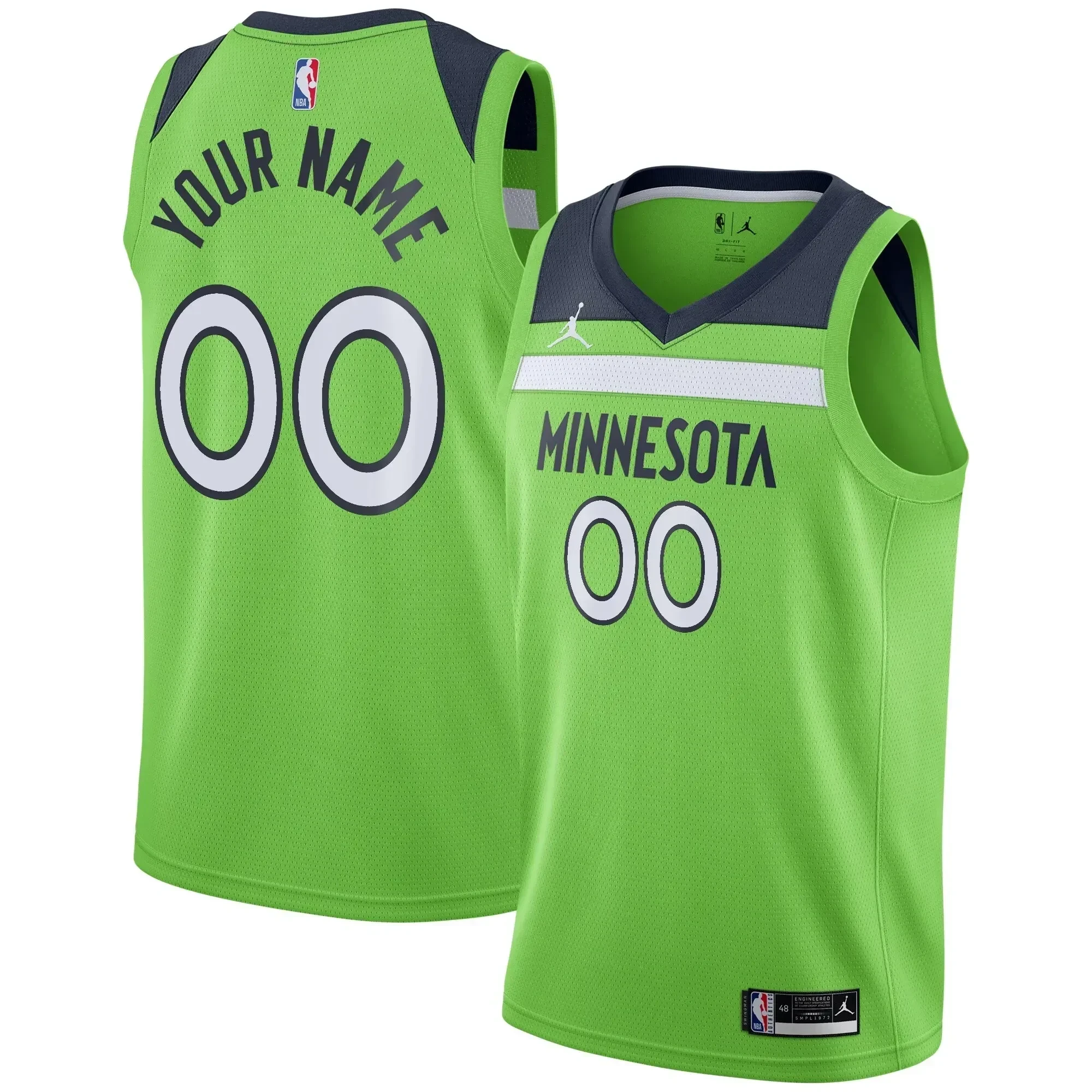 Minnesota Timberwolves Swingman Custom Jersey - Statement Edition - Green