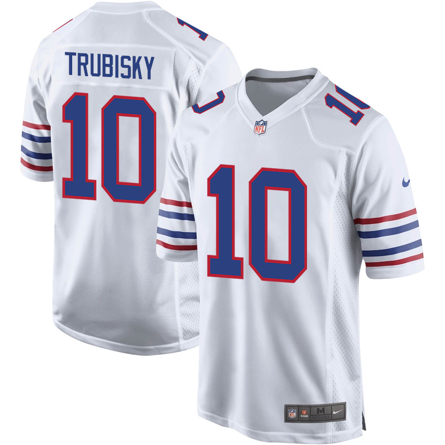 Mitch Trubisky 10 Buffalo Bills Team Alternate Game Men Jersey - White Js8935