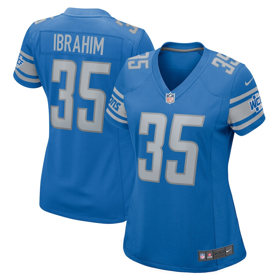 Mohamed Ibrahim 35 Detroit Lions Game Women Jersey - Blue Js2797