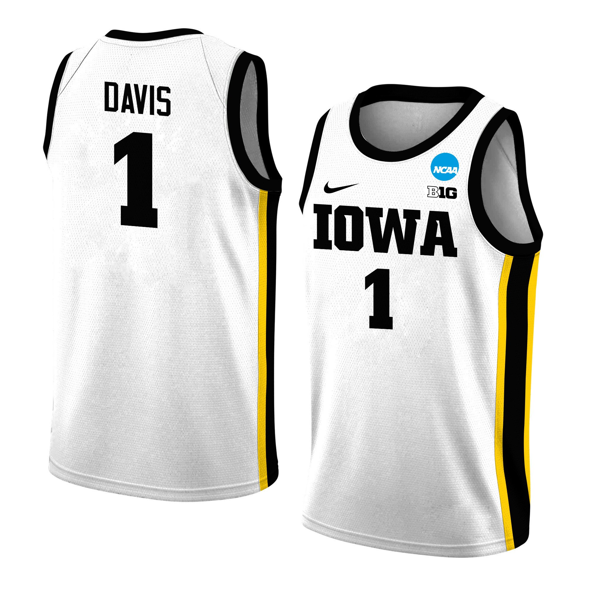 Molly Davis 1 Iowa Hawkeyes 2024 Women's Basketball Jersey - White, Unisex Jersey