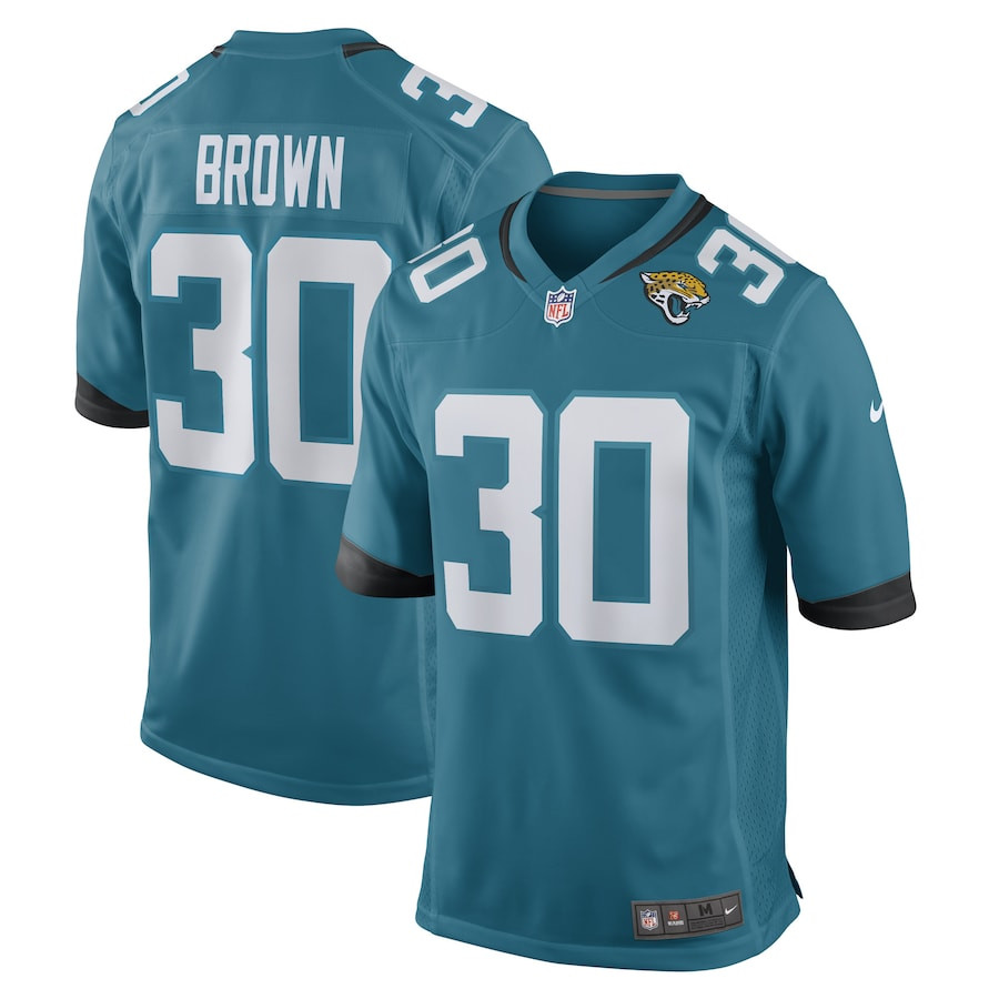 Montaric Brown 30 Jacksonville Jaguars Men Game Jersey - Teal Js7586