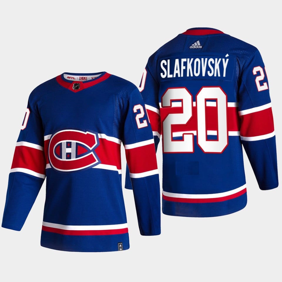 Montreal Canadiens Juraj Slafkovsky 20 2022 Draft Navy Jersey Reverse Retro