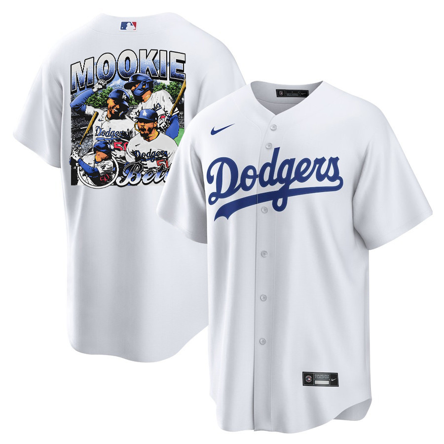 Mookie Betts 50 Los Angeles Dodgers Stadium 2023 Home Player Men Jersey - White