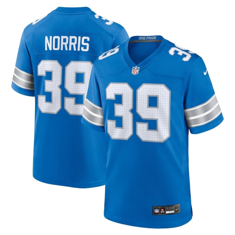 Morice Norris 39 Detroit Lions Game Men Jersey - Blue Js9458
