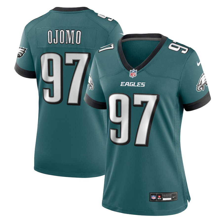 Moro Ojomo 97 Philadelphia Eagles Women's Team Game Jersey - Midnight Green Js7412