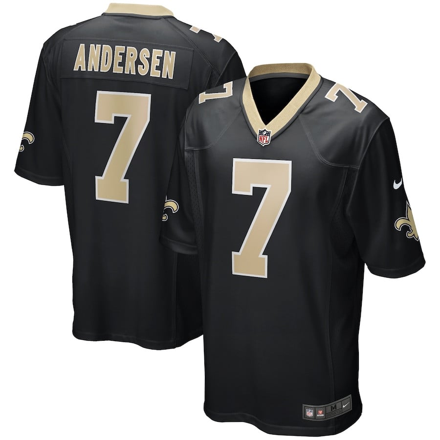 Morten Andersen 7 New Orleans Saints Men Game Retired Jersey - Black Js2940
