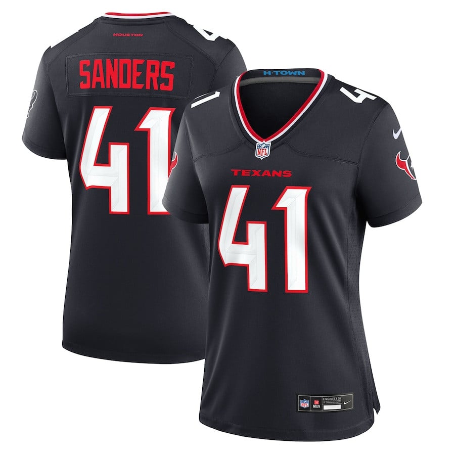 Myjai Sanders 41 Houston Texans Women's Team Game Jersey - Navy Js2850