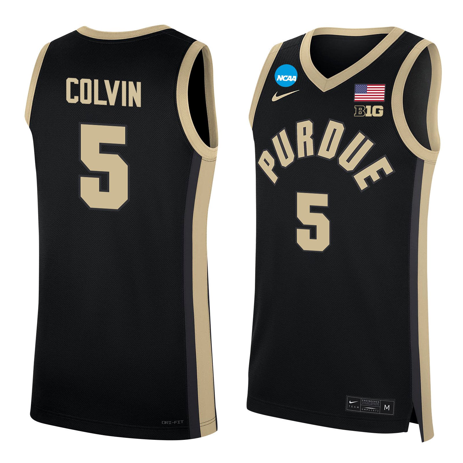 Myles Colvin 5 Purdue Boilermakers 2024 Men's Basketball Jersey - Black, Unisex Jersey