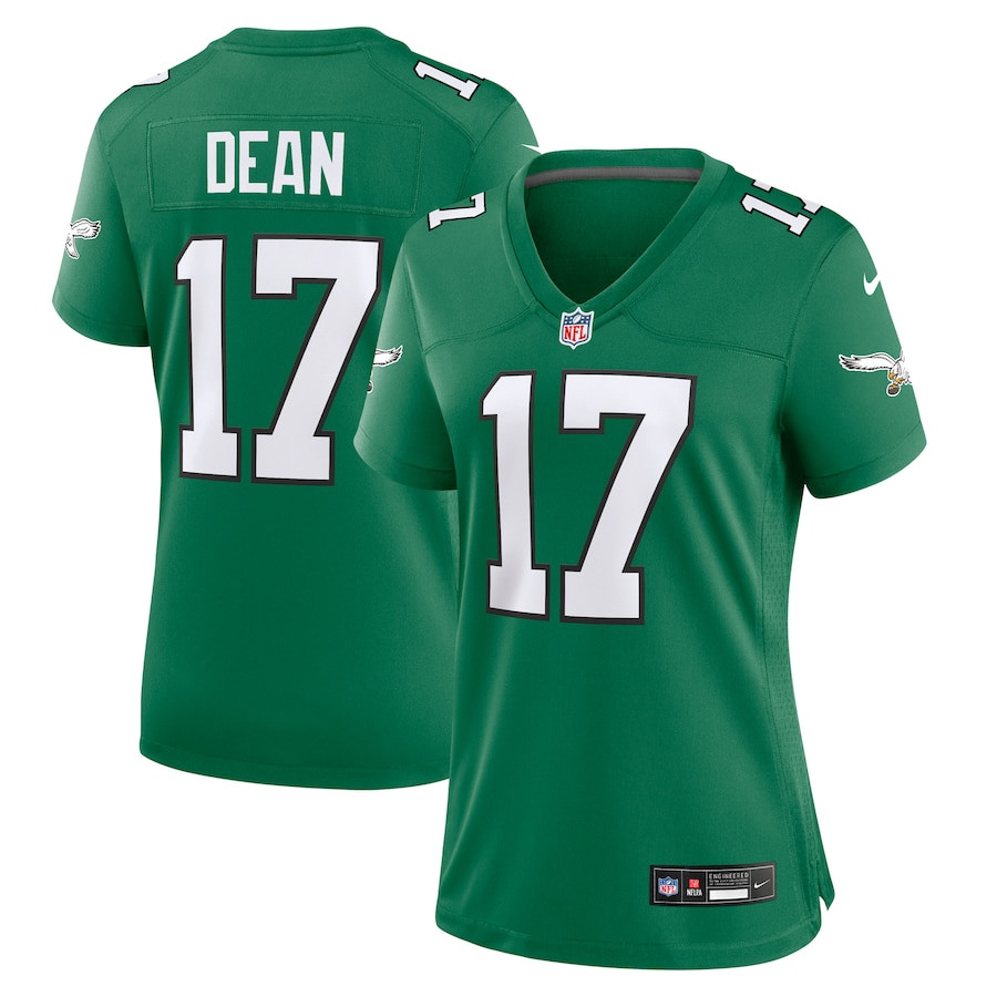 Nakobe Dean 17 Philadelphia Eagles Women's Alternate Game Jersey - Kelly Green Js9442