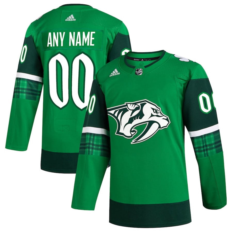 Nashville Predators St. Patrick's Day Custom Men Jersey - Kelly Green