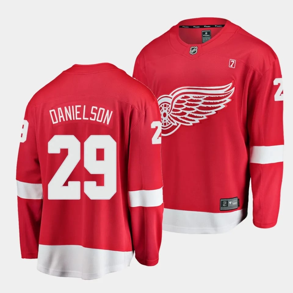 Nate Danielson #29 Detroit Red Wings 2023 Draft Home Men Jersey - Red