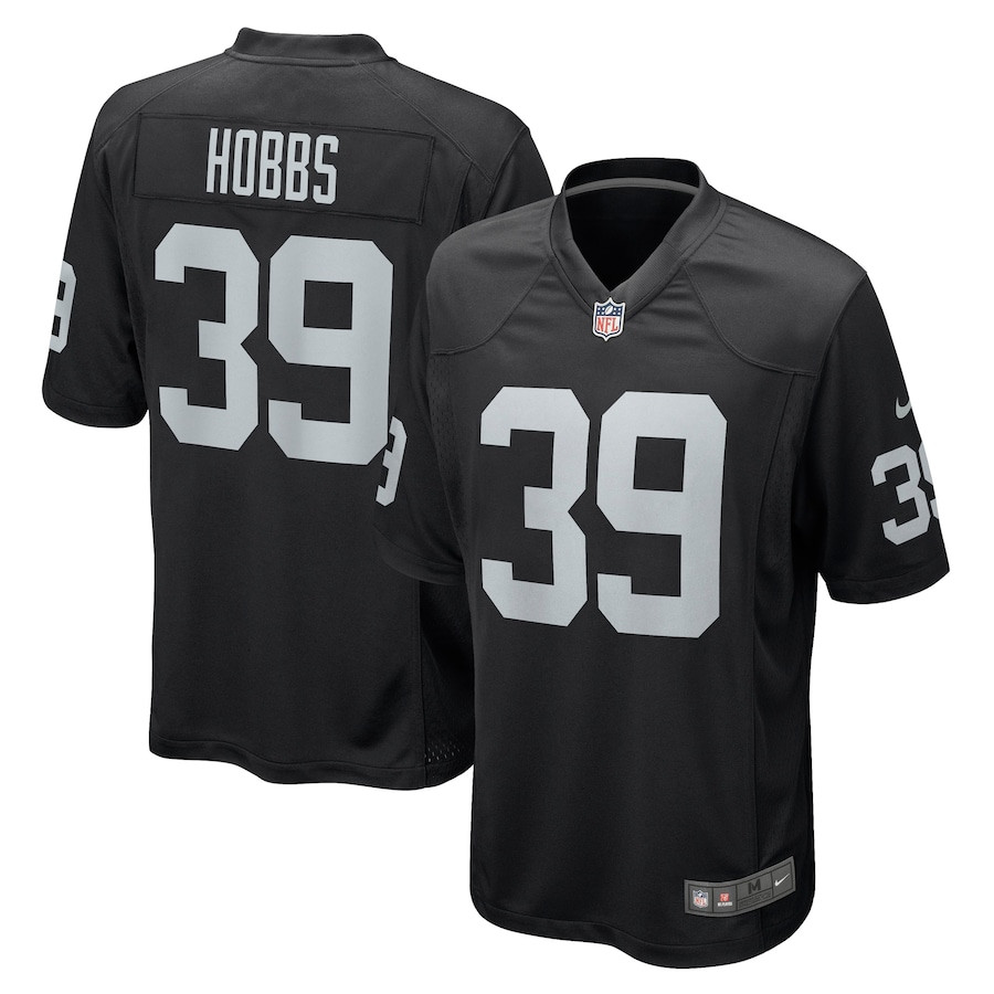 Nate Hobbs 39 Las Vegas Raiders Men Game Jersey - Black Js5376