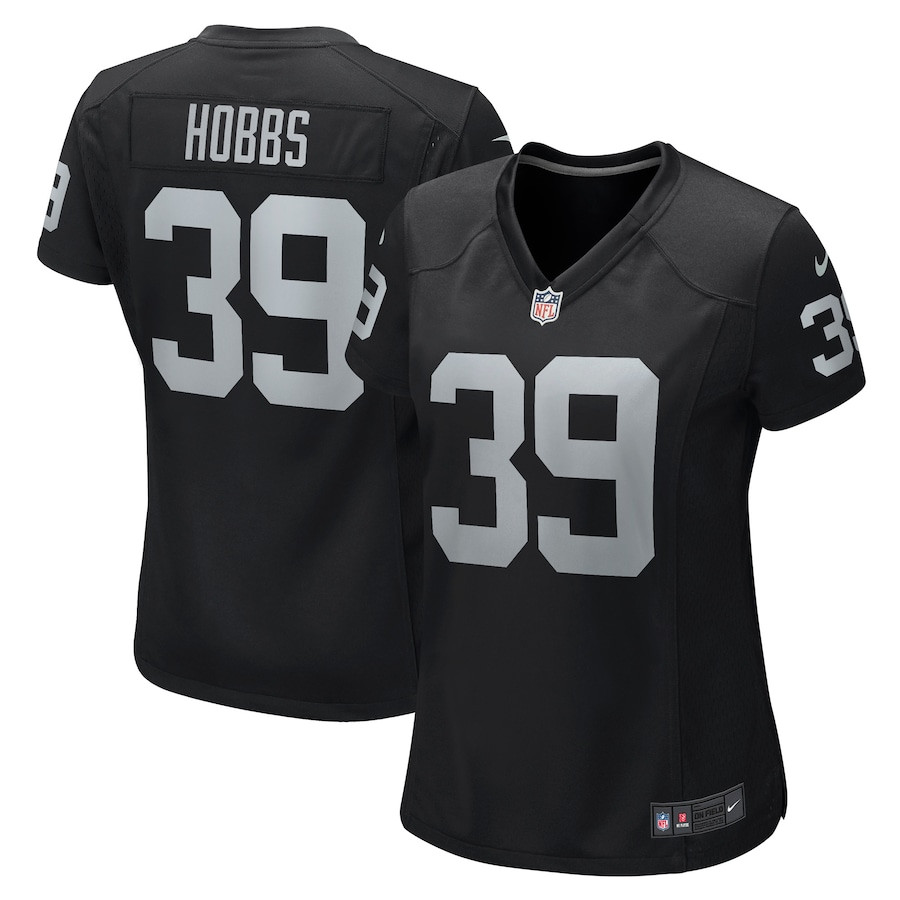 Nate Hobbs 39 Las Vegas Raiders Women Game Jersey - Black Js5679