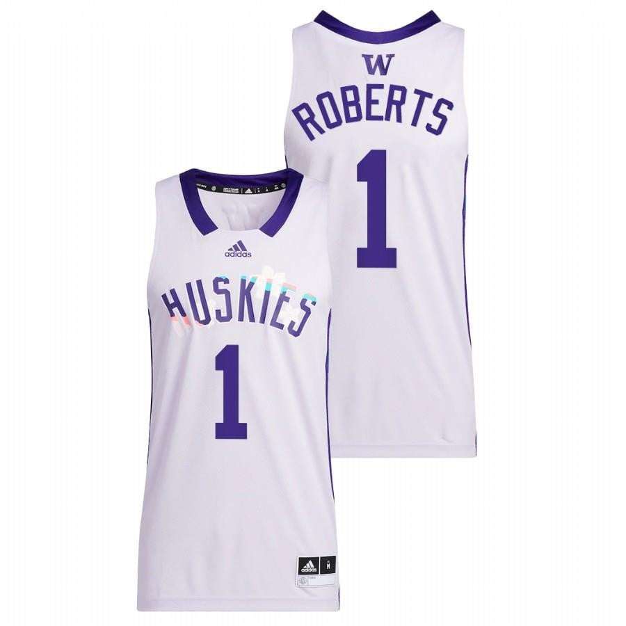 Nate Roberts 1 White Washington Huskies 2022 Basketball Honoring Black Excellence Jersey