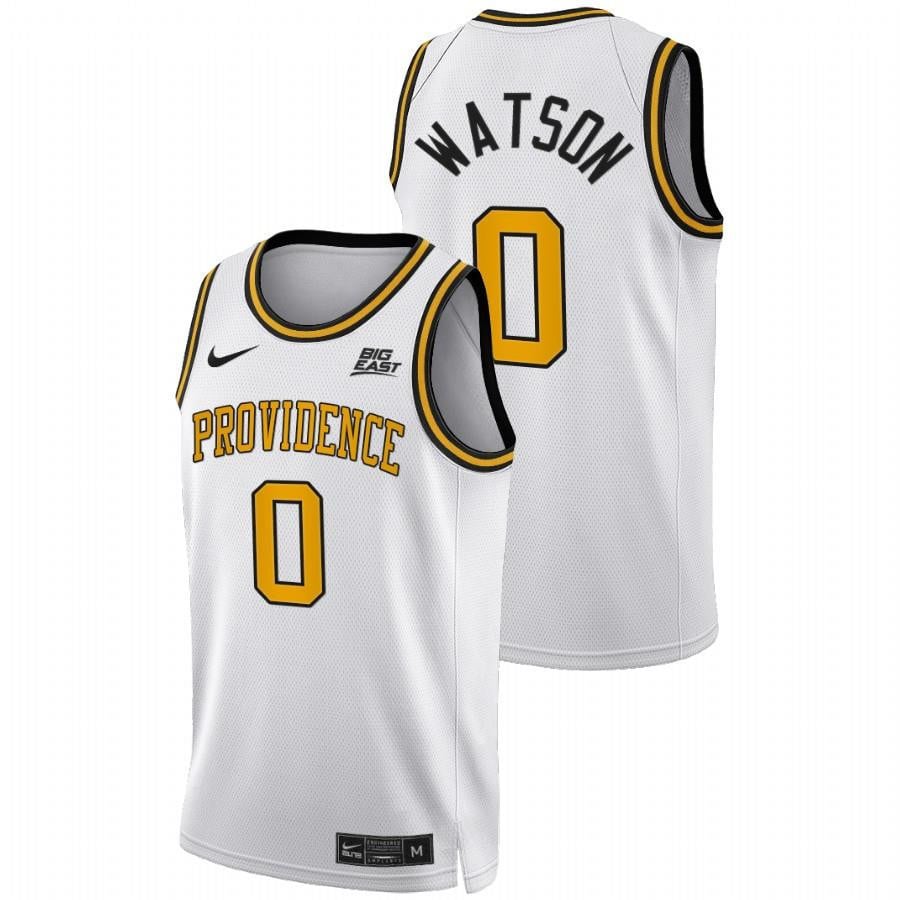 Nate Watson 0 White Providence Friars 2022 Big East College Basketball Jersey