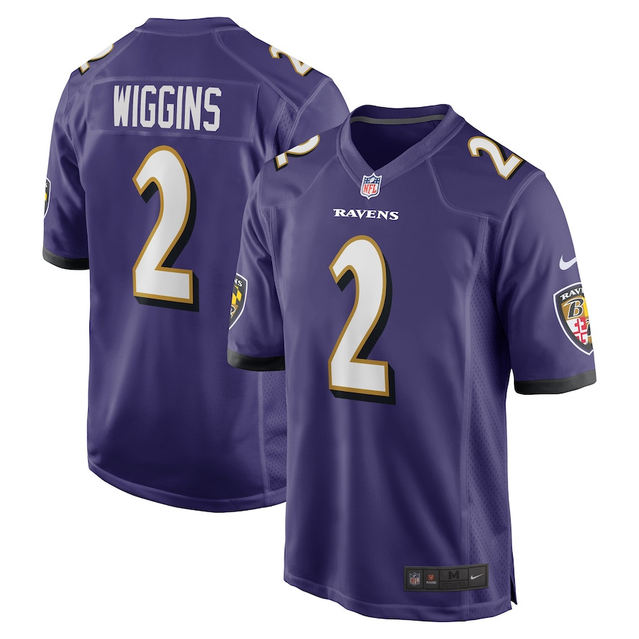 Nate Wiggins 2 Baltimore Ravens Player Game Jersey - Men Js7444