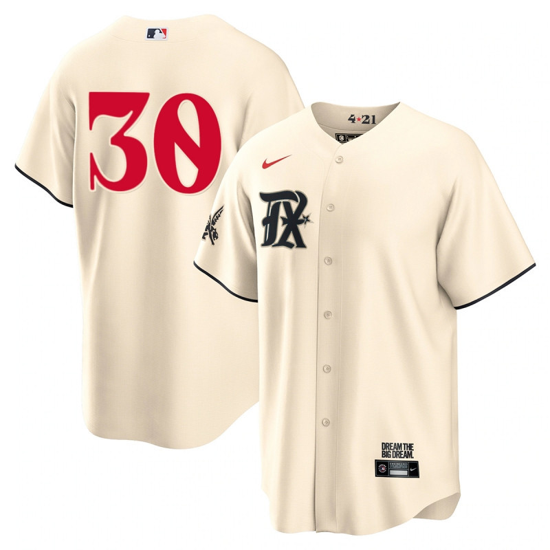 Nathaniel Lowe 30 Texas Rangers 2023 City Connect Game Jersey - Cream