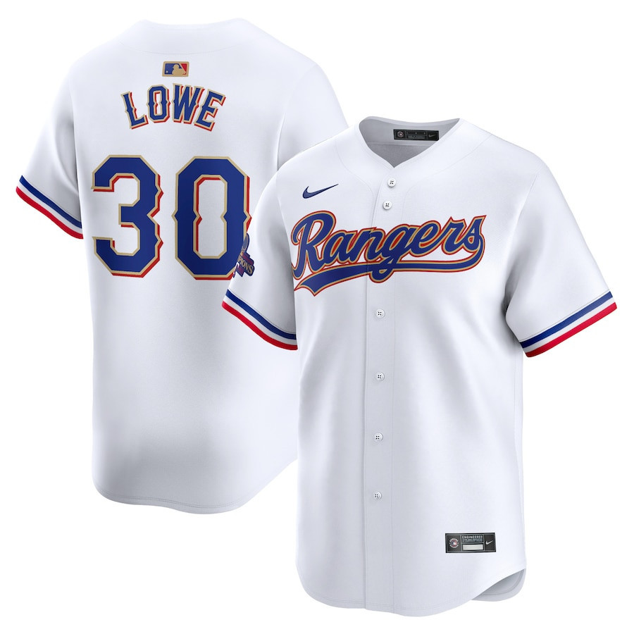 Nathaniel Lowe 30 Texas Rangers 2024 Gold Collection Limited Jersey - White