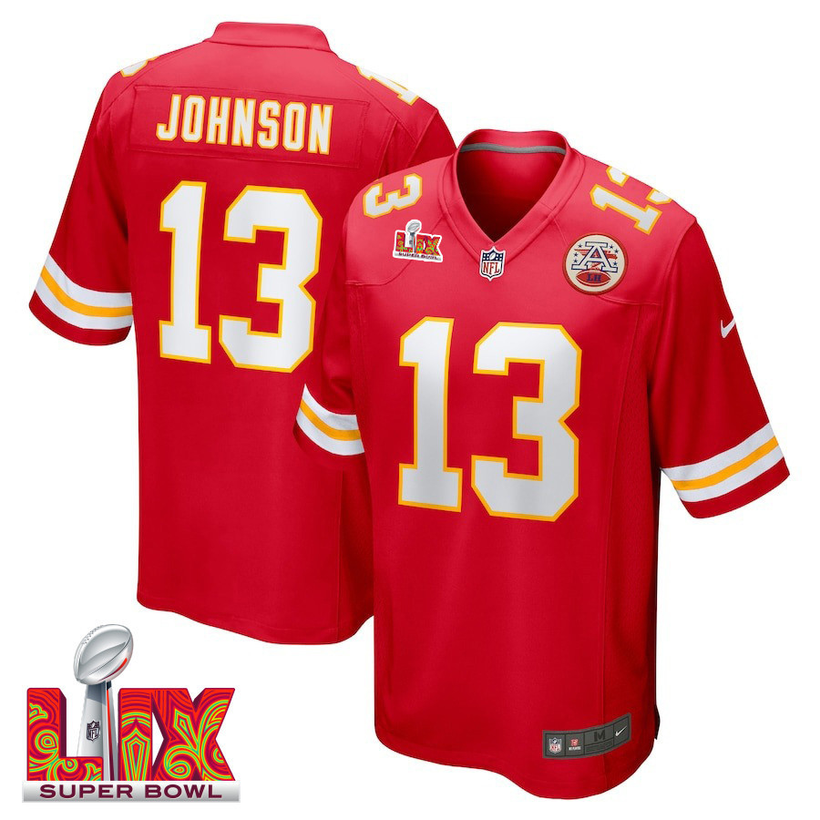 Nazeeh Johnson #13 Kansas City Chiefs Super Bowl Lix Jersey - Men's - Red Js8694